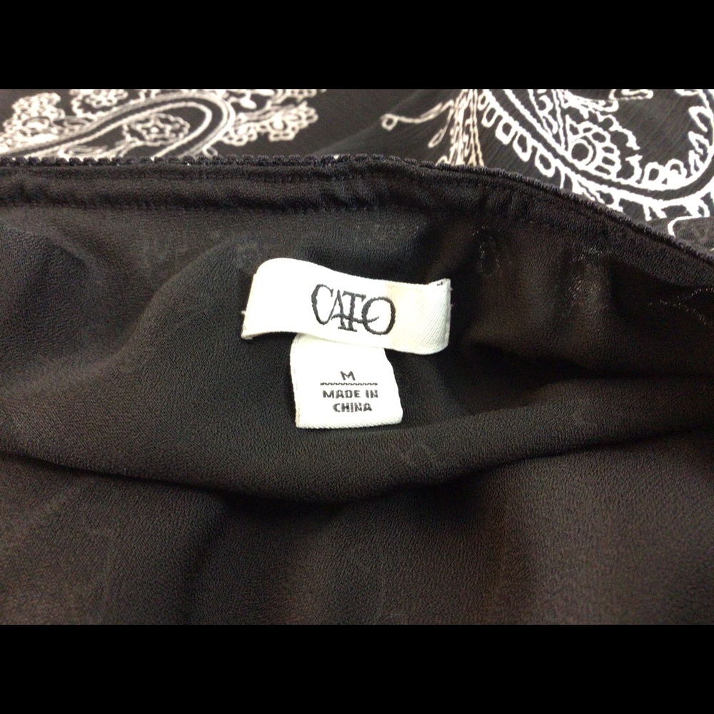 Woman’s Sz M CATO Blk & White Floral/Vine Skirt - Picture 9 of 11